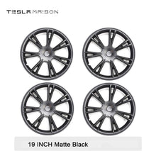 Load image into Gallery viewer, Tesla Model Y Wheel Cover Trim Hub Caps - 19&quot; inch (4 Pcs) - Style 3 Matte Black ----Tesla Maison
