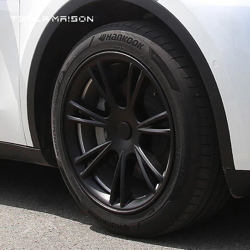 Tesla Model Y Wheel Cover Trim Hub Caps - 19" inch (4 Pcs) - Style 3 Matte Black ----Tesla Maison