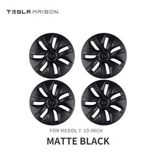 Load image into Gallery viewer, Tesla Model Y Wheel Trim Hub Caps - 19&quot; inch (4 Pcs) - Style 7 Matte Black ----Tesla Maison