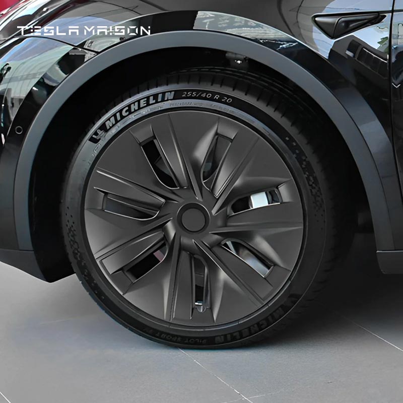 Tesla Model Y Wheel Trim Hub Caps - 19" inch (4 Pcs) - Style 7 Matte Black ----Tesla Maison