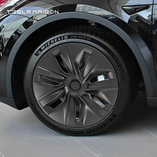 Load image into Gallery viewer, Tesla Model Y Wheel Trim Hub Caps - 19&quot; inch (4 Pcs) - Style 7 Matte Black ----Tesla Maison