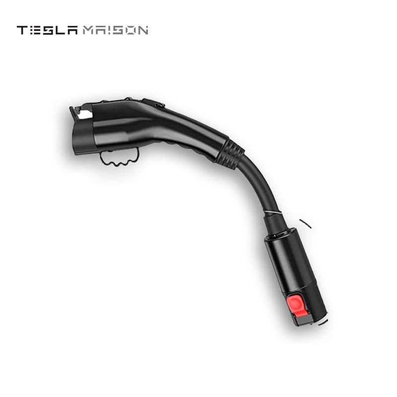 Tesla to J1772 Adapter: Max 60A, 250V for High Powered Connector -Black---Tesla Maison