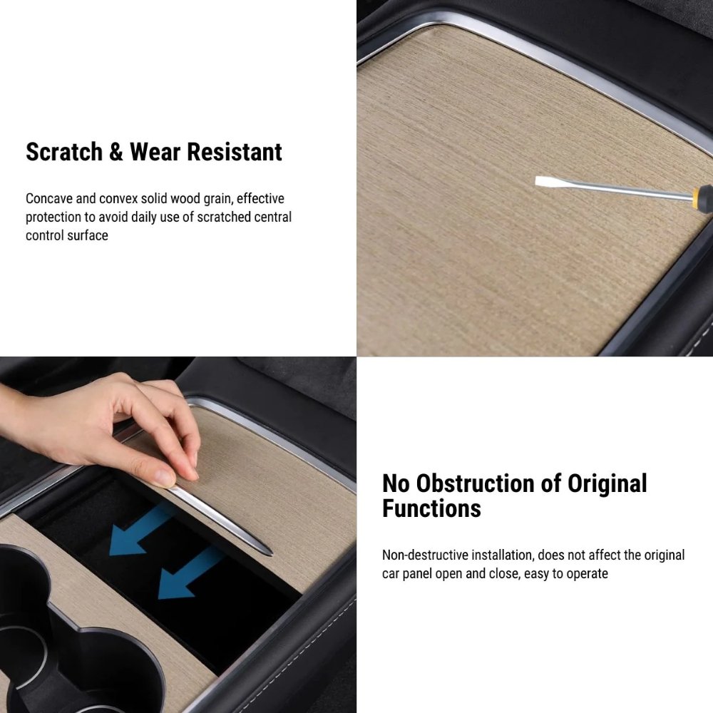 Wood Center Console Wrap for Tesla Model 3 / Y 2021-2023 ----Tesla Maison