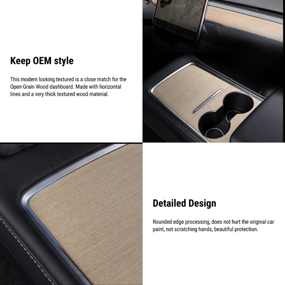 Wood Center Console Wrap for Tesla Model 3 / Y 2021-2023 ----Tesla Maison